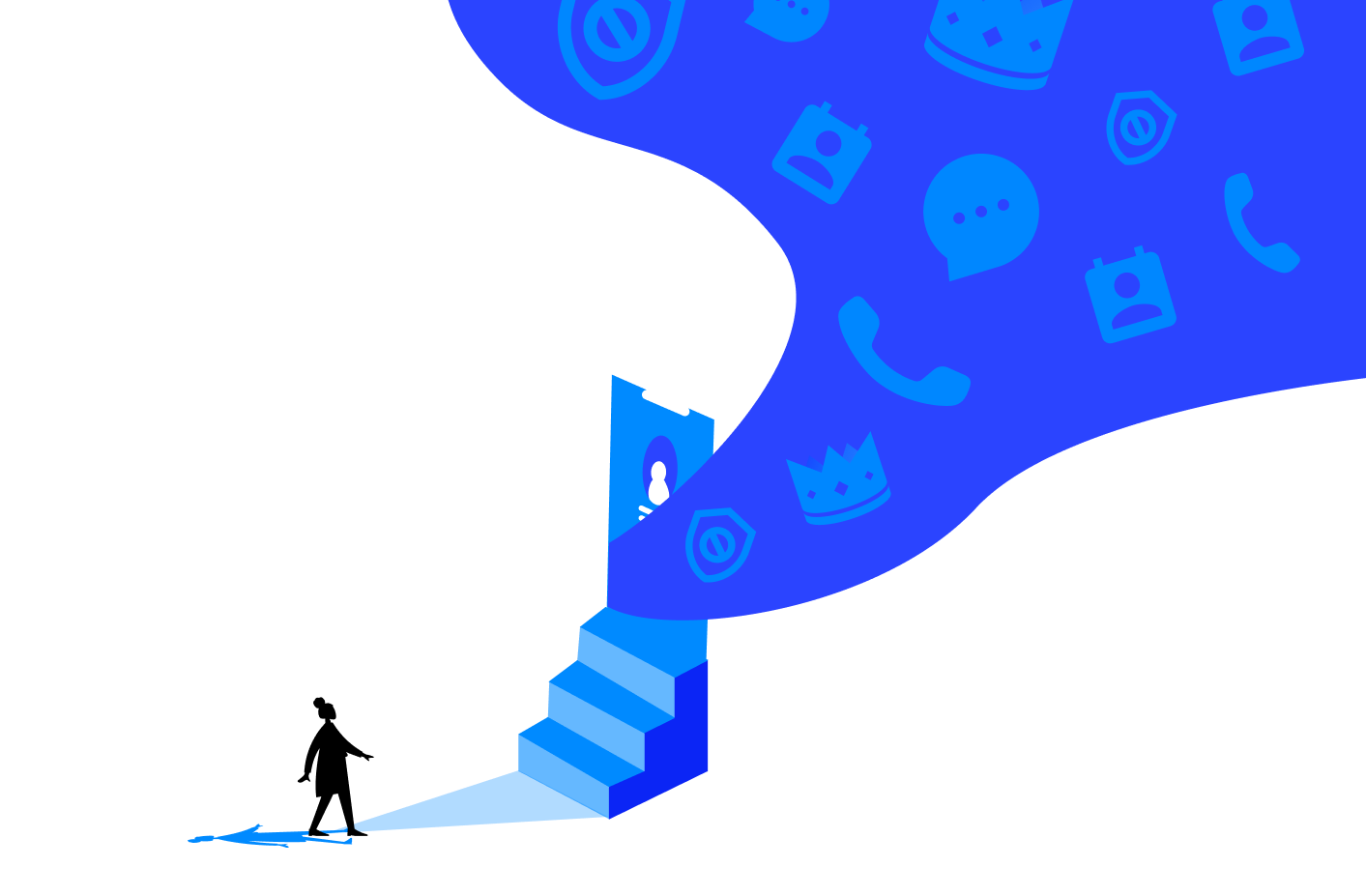 Illustration that represents Truecaller and its features