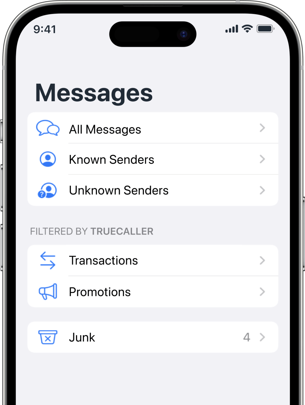 Messages in Truecaller for iOS