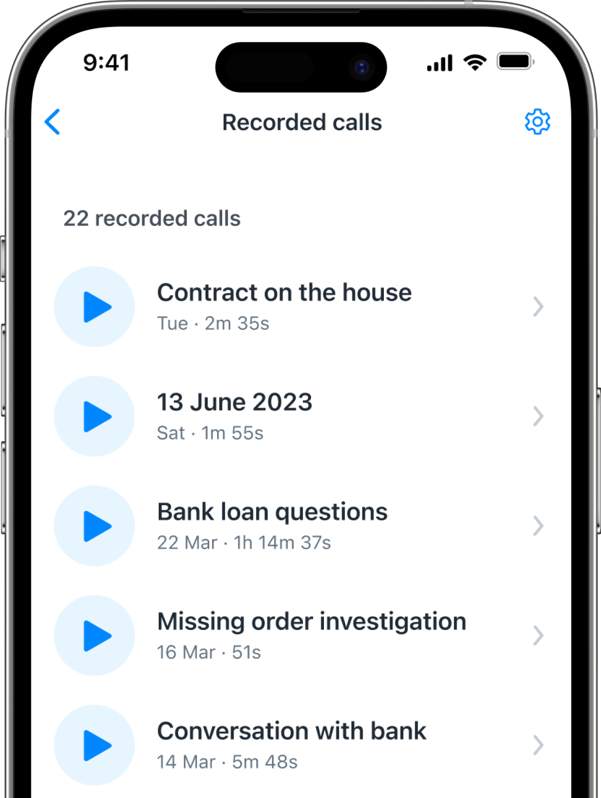 Recorded Calls Screen in Truecaller App