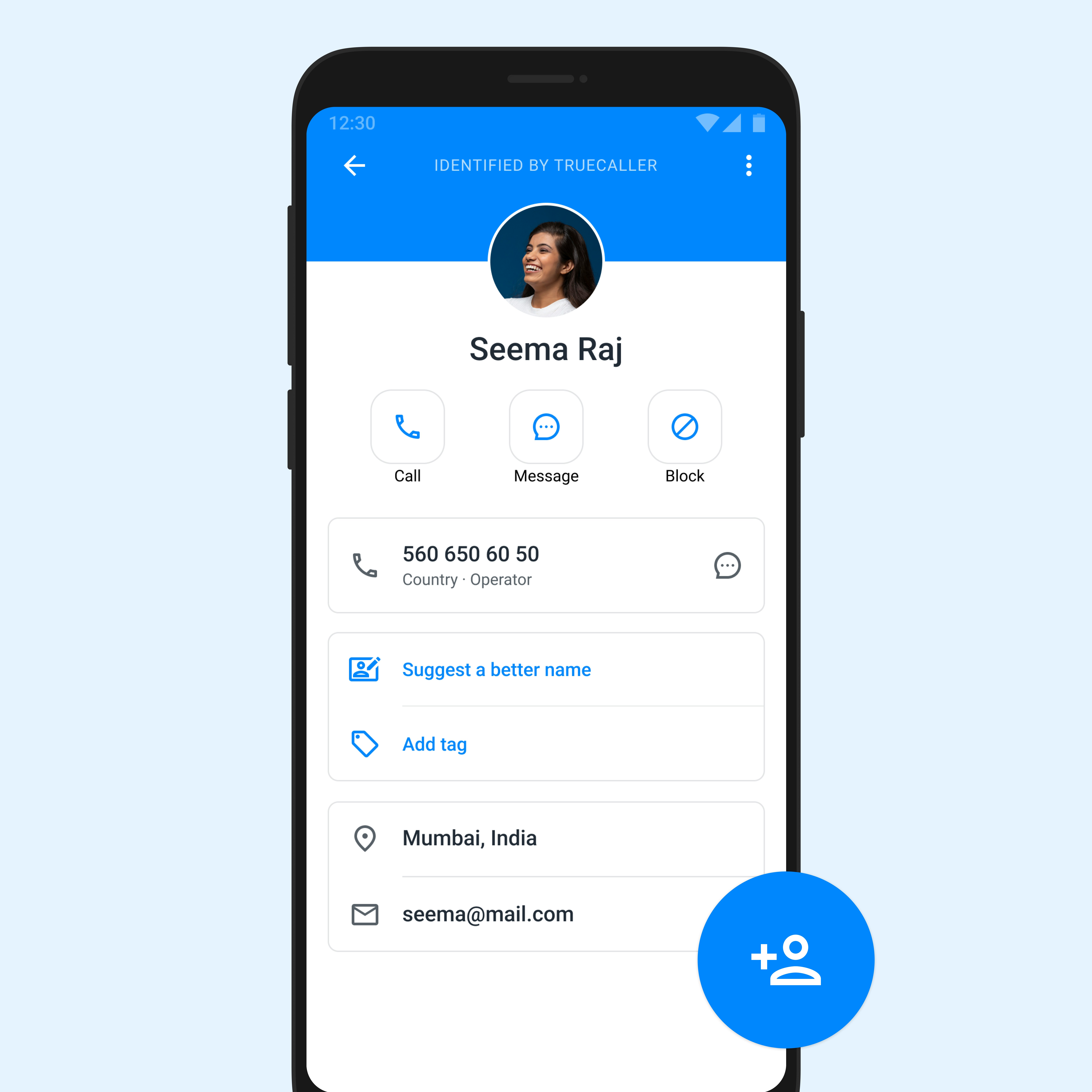 Save Contacts from Truecaller Profile